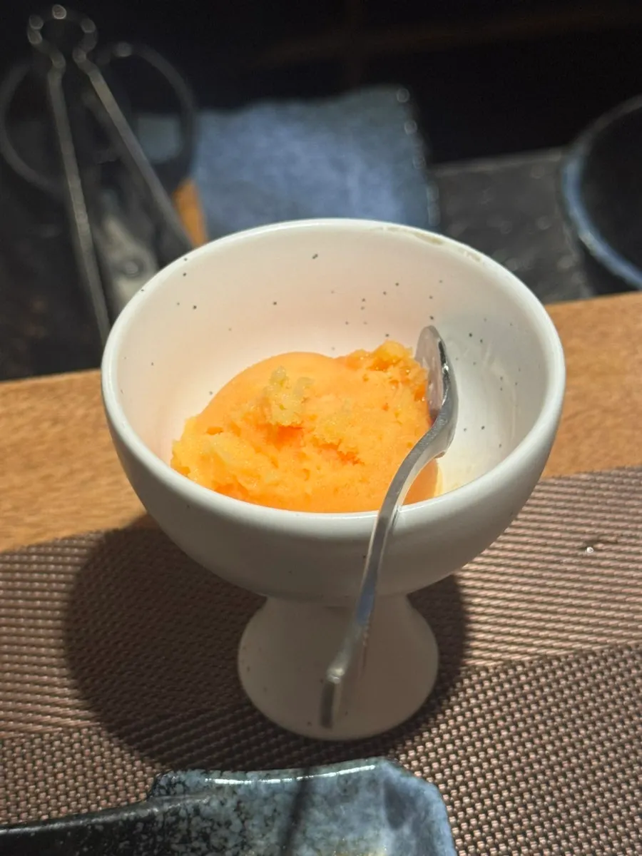 마무리 디저트 귤 샤베트