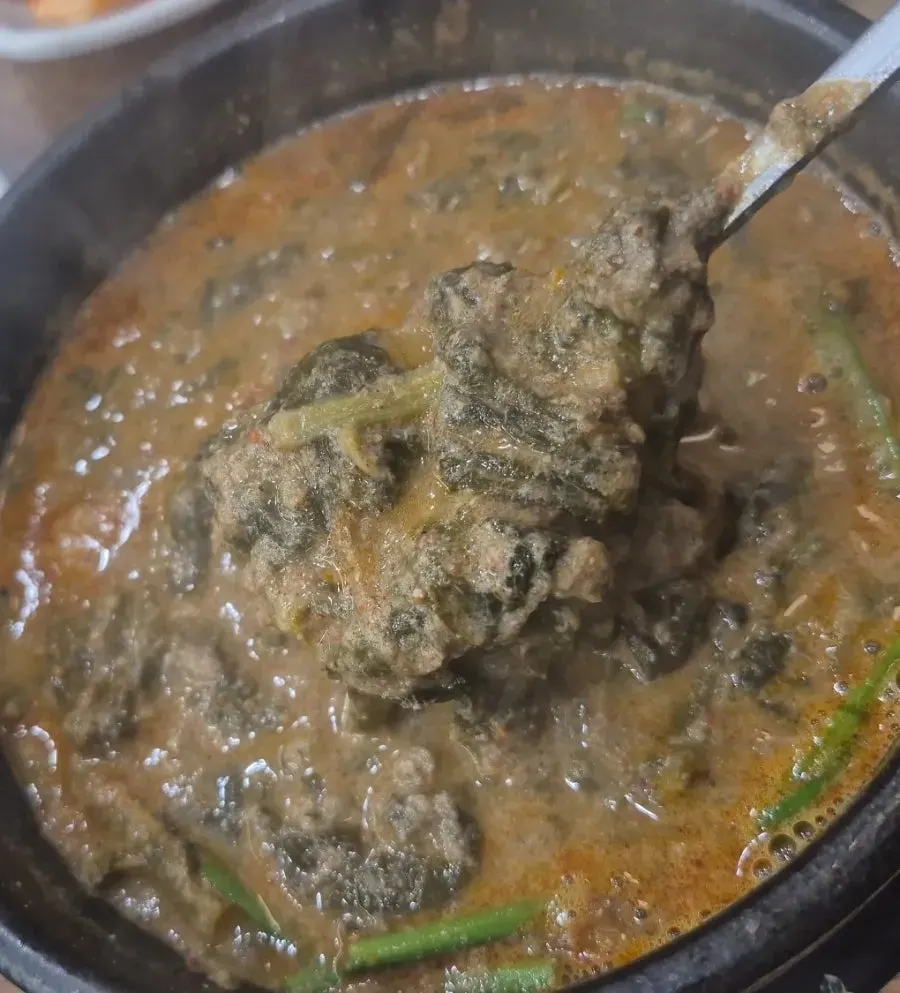 The rich, thick chueotang broth