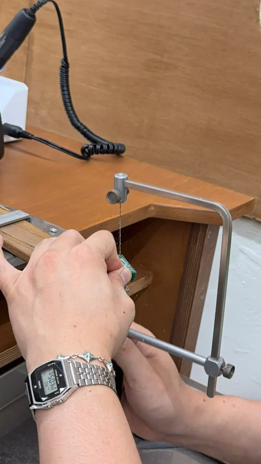 The hand-carved wax ring