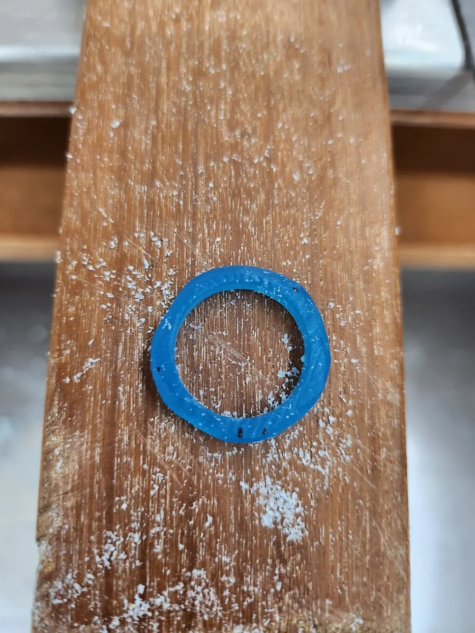The wax ring nearing its desired final shape