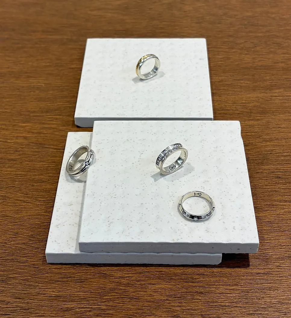 Displayed ring design samples at Munak