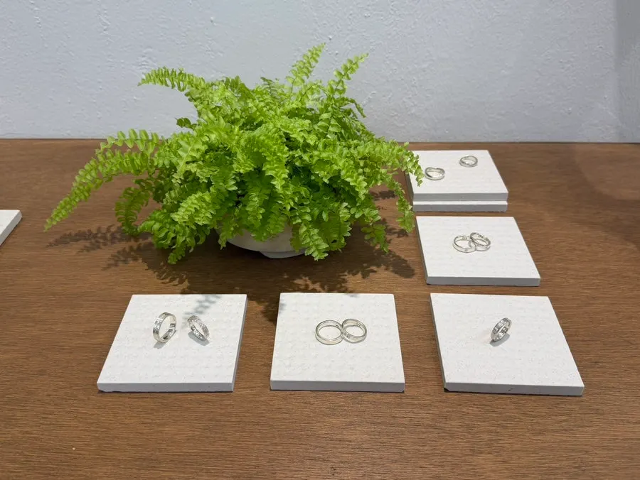 Displayed Munak rings and necklaces