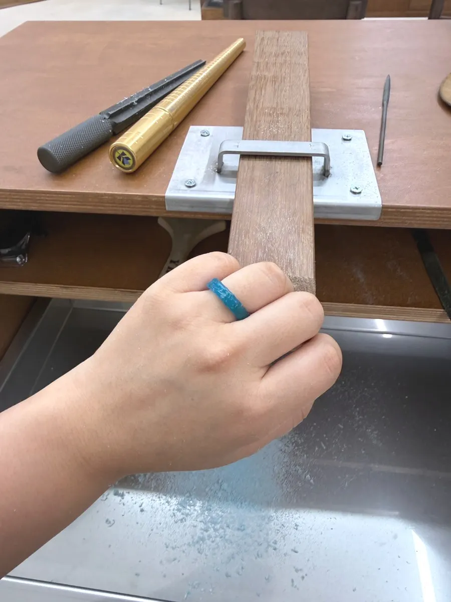 Trying the wax ring on to check the fit