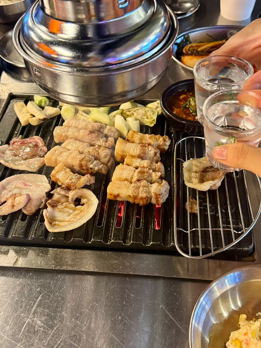Soju served in an ice basket