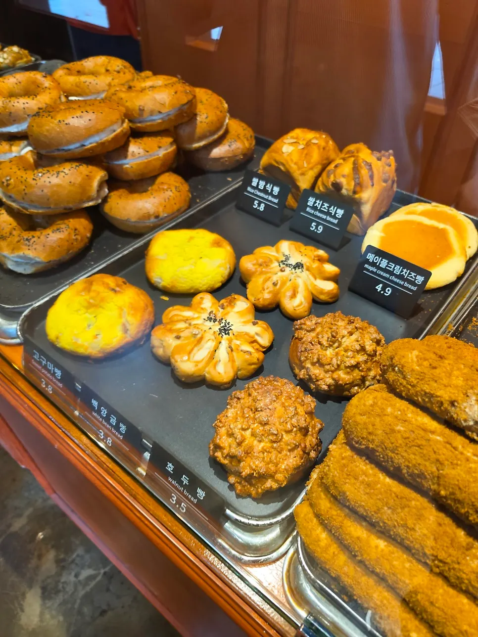 Coffee bread stacked in long rolls