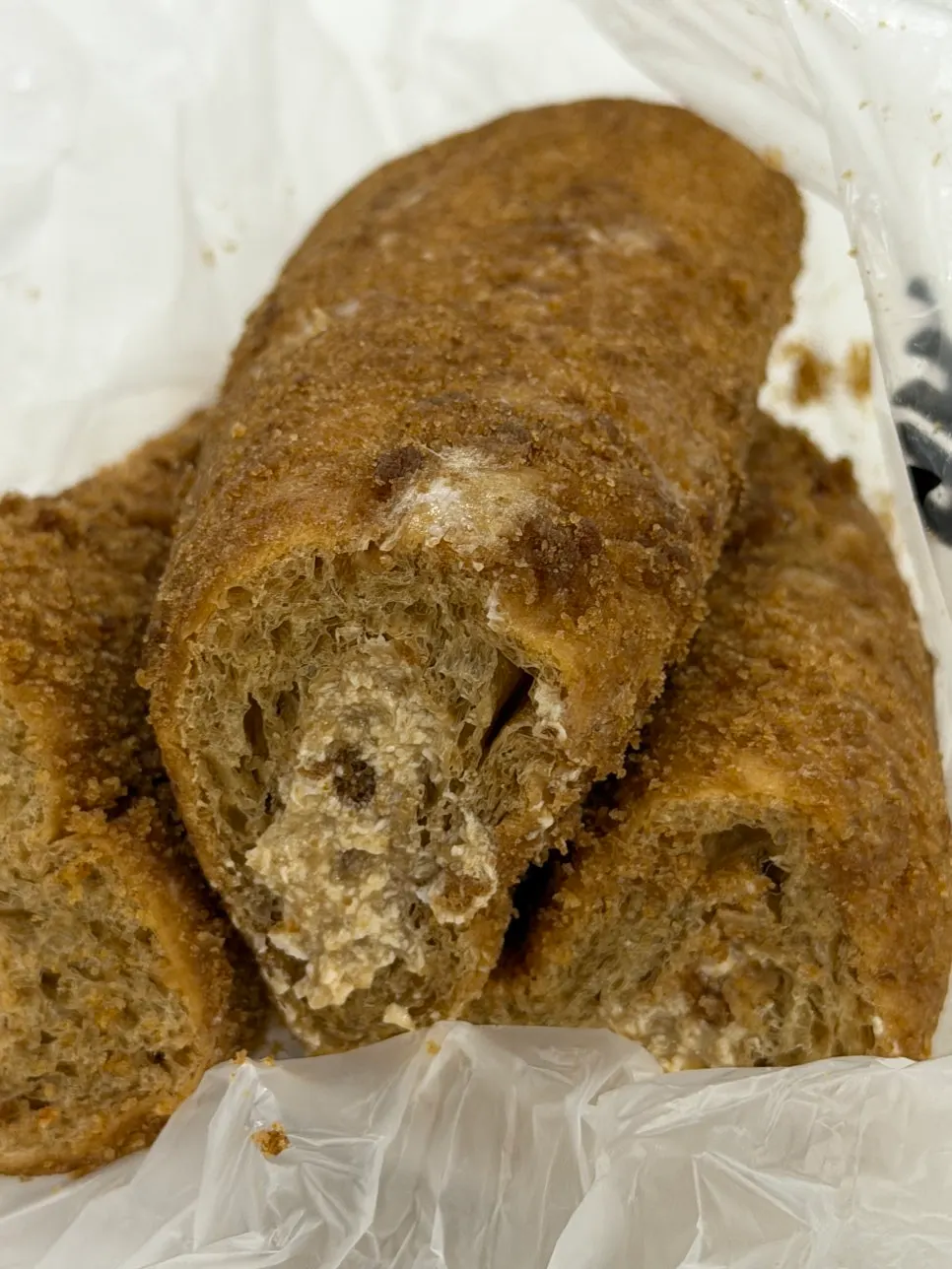 Munhwa Bakery's coffee bread with the packaging opened