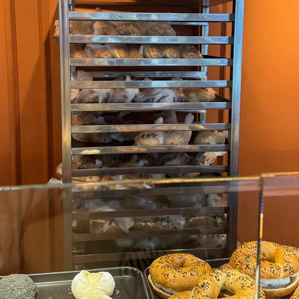 Munhwa Bakery's bread cart with individually packaged loaves