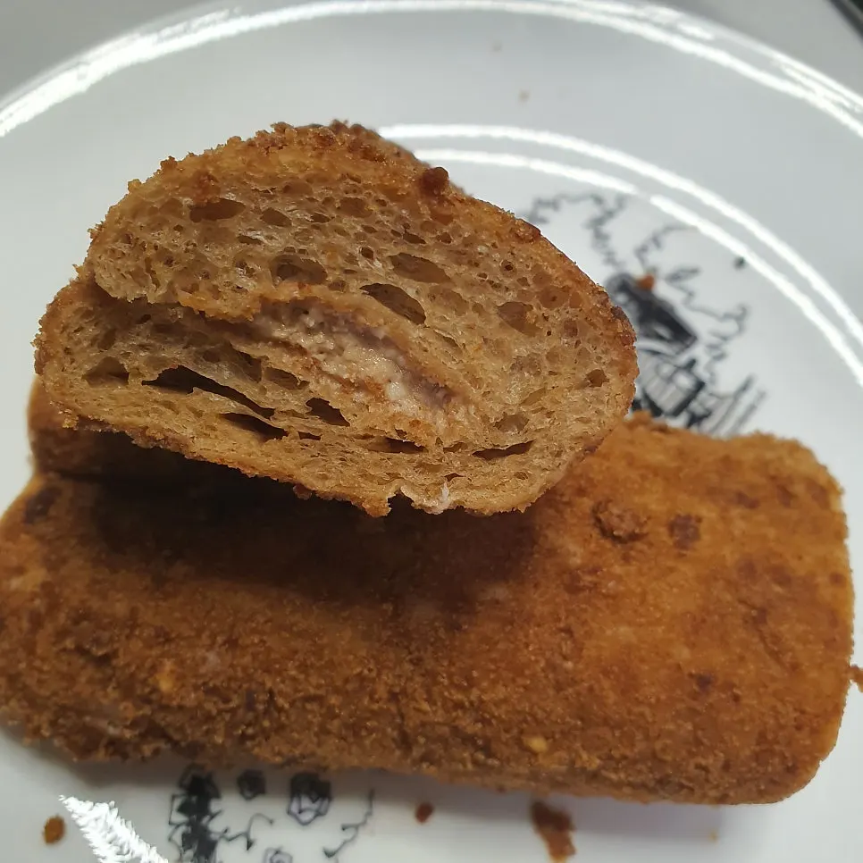 Interior of the coffee bread showing its coffee aroma