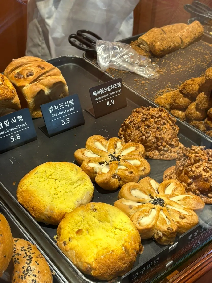 Freshly baked onion bagels on display