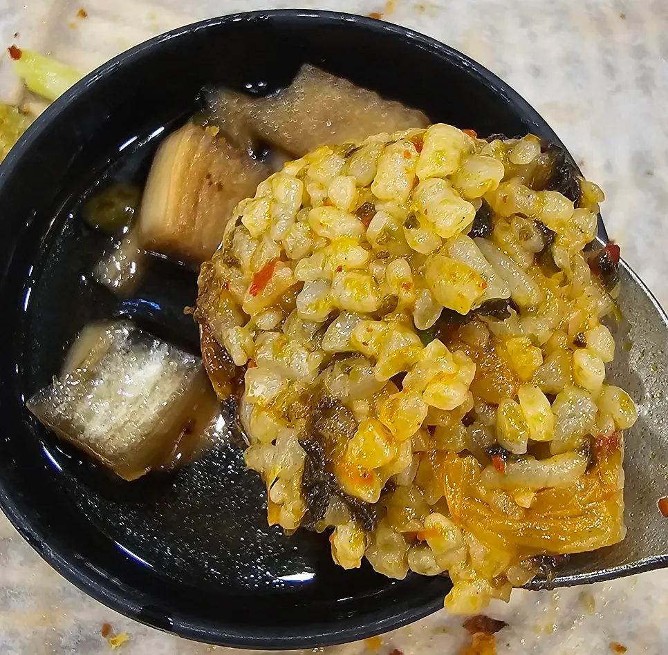 Fried rice to finish the shabu kalguksu meal