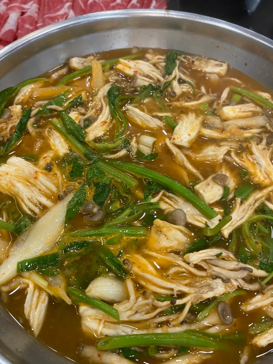 The shabu pot at a rolling boil