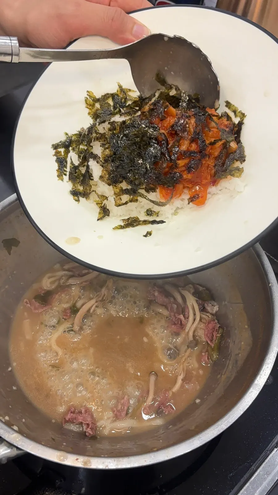 샤브칼국수와 곁들인 반찬