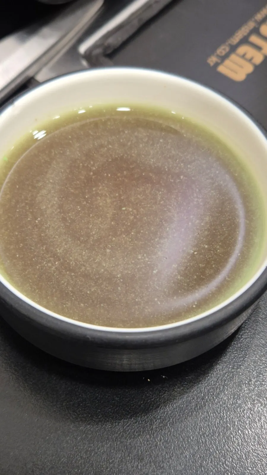 A close-up of the shabu-shabu pot