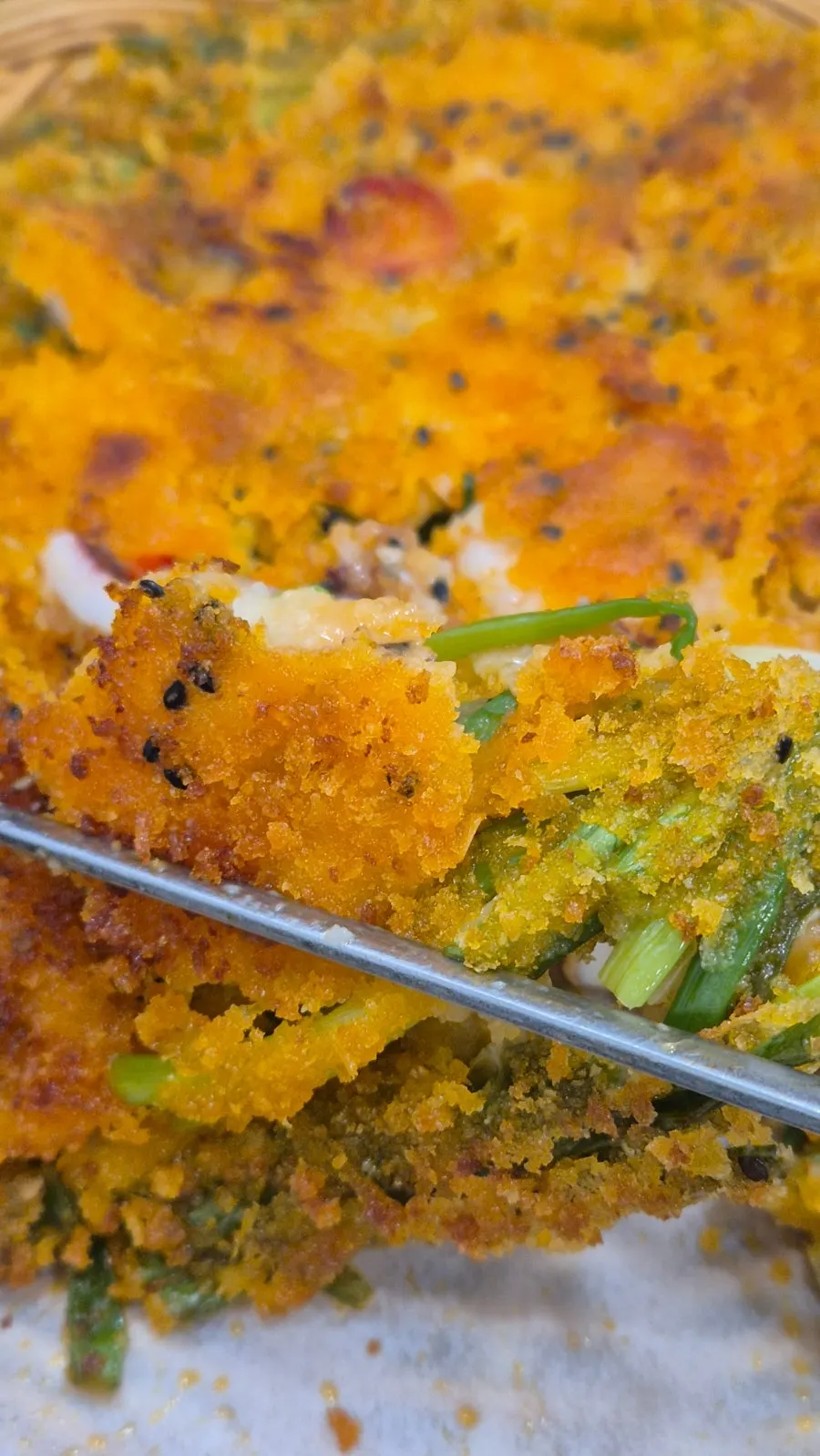 Golden-brown seafood pajeon