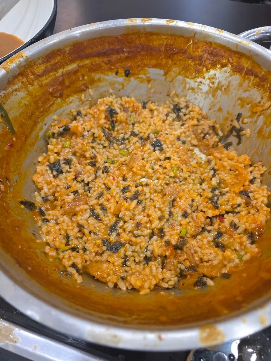 Fried rice made in the leftover broth