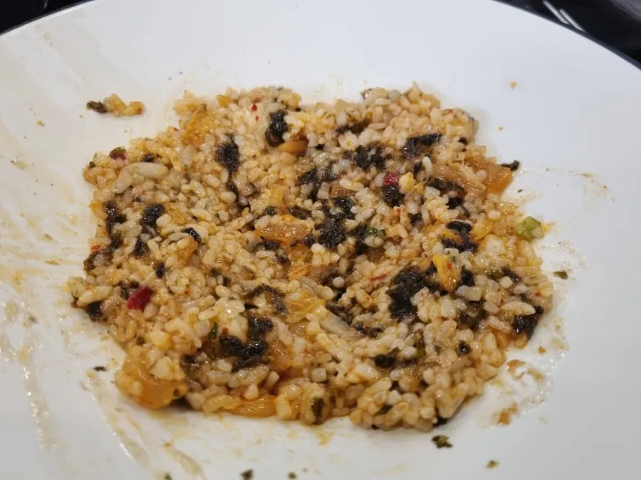 A finishing bowl of shabu fried rice