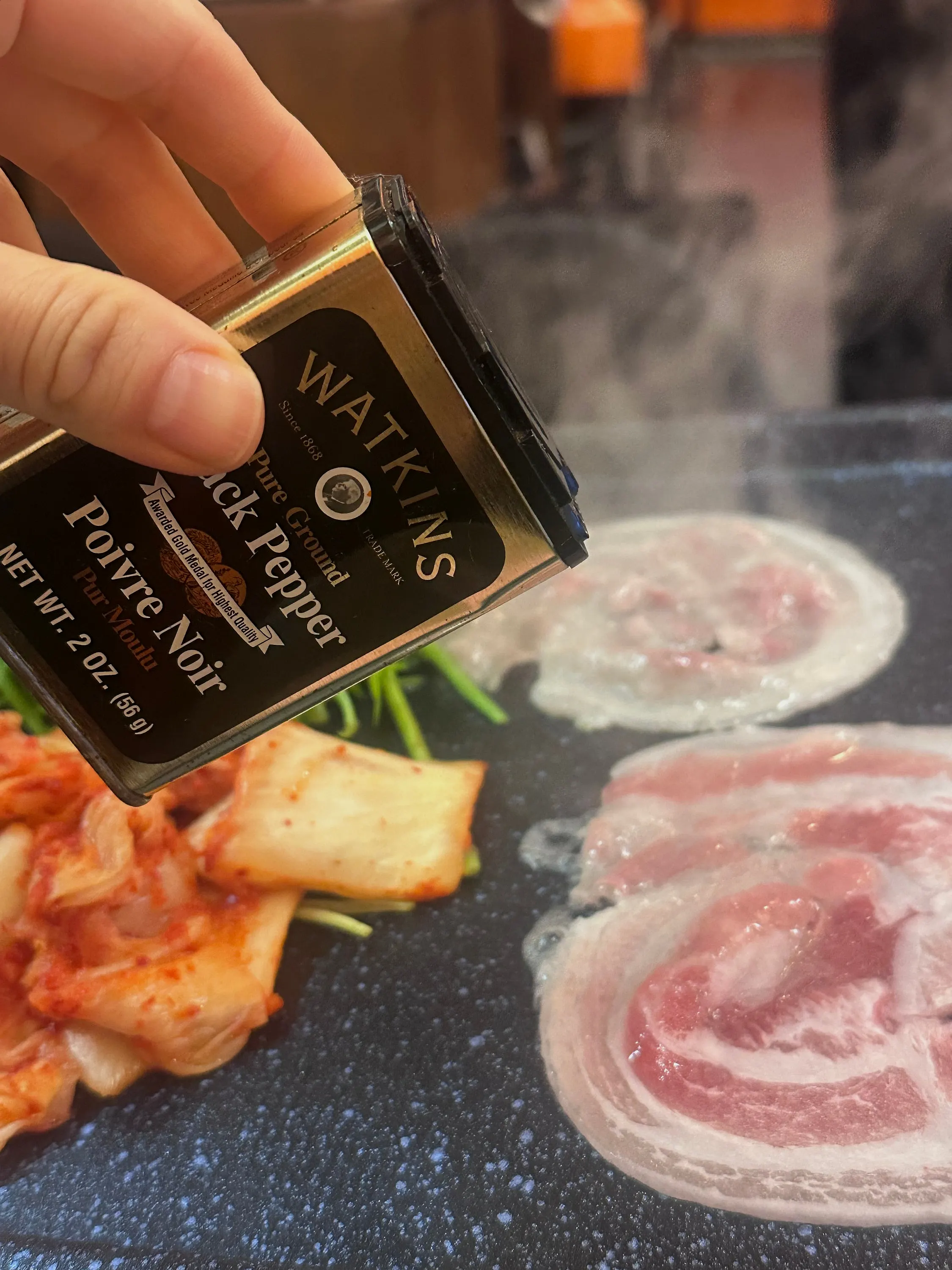 A piece of crisp-grilled frozen pork belly