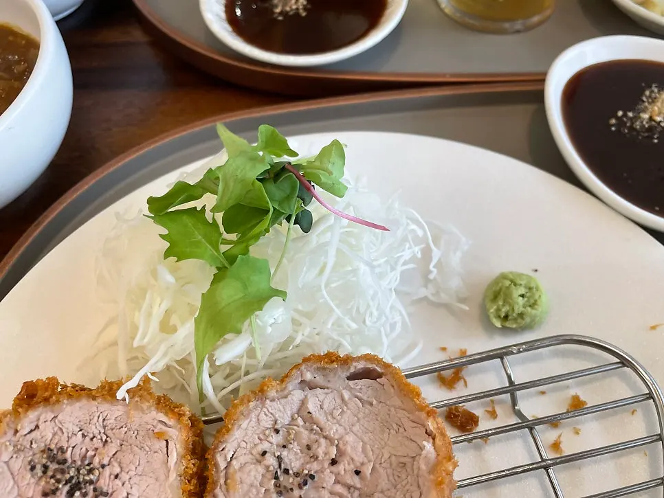 Hirekatsu and accompanying dishes