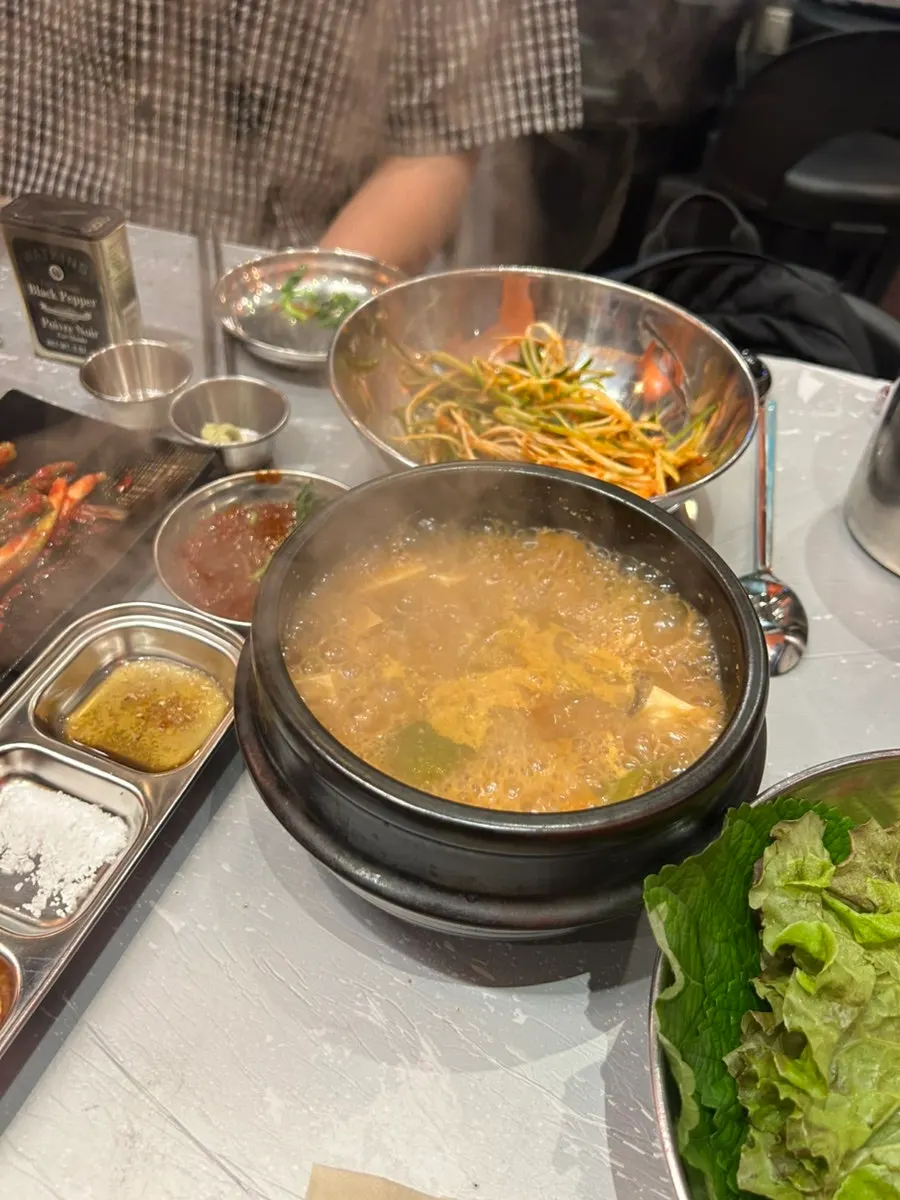 Generous serving of doenjang jjigae