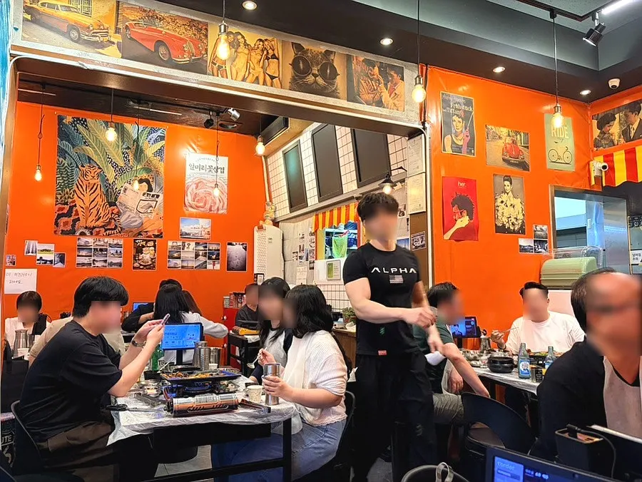 Indoor table seating at Minari Naengsam