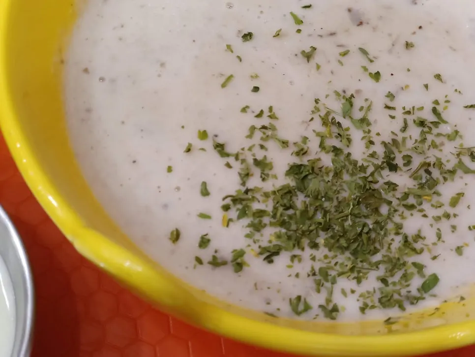 Mushroom soup ordered for an extra ₩1,000