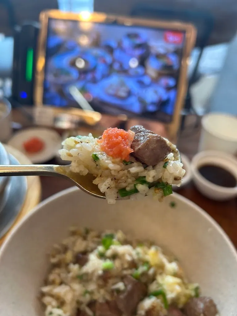 Salted pollock roe side dish served with the pot rice