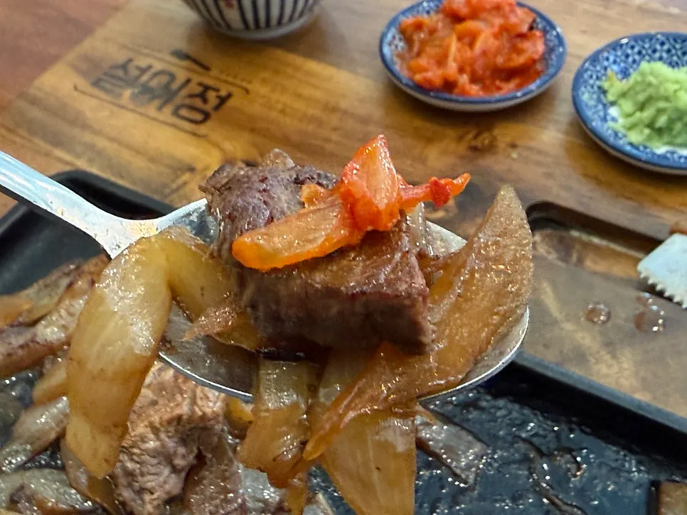 컷팅된 부채살 스테이크 한상