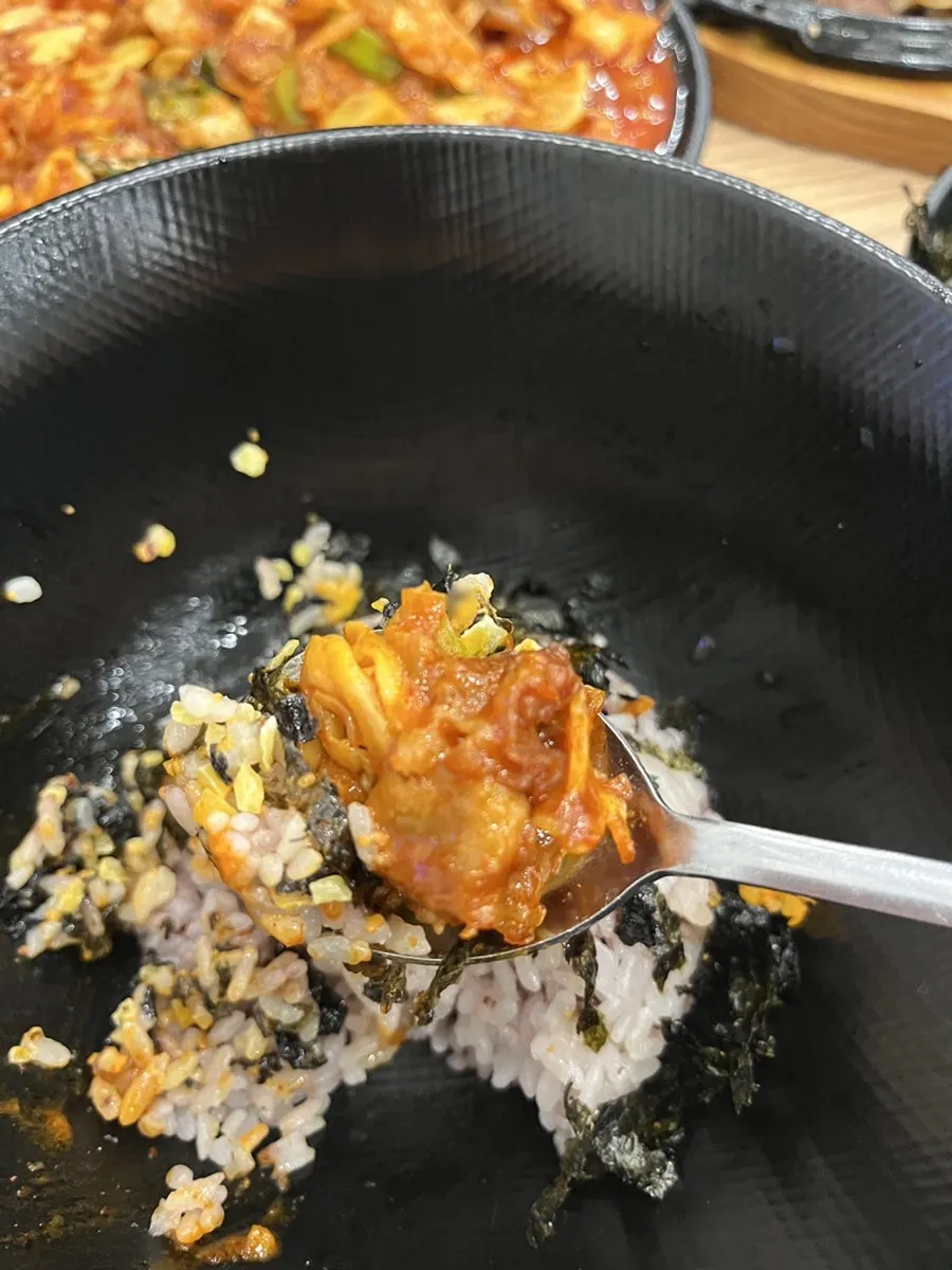 Bean sprouts and shredded radish served for bibimbap