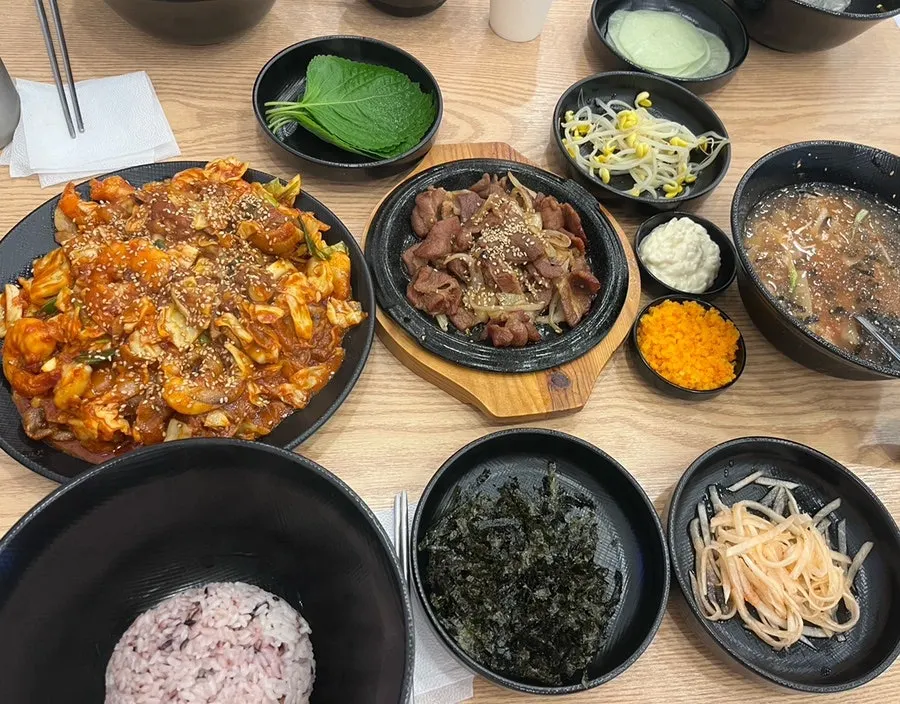 Plate of grilled galbi ordered as a side
