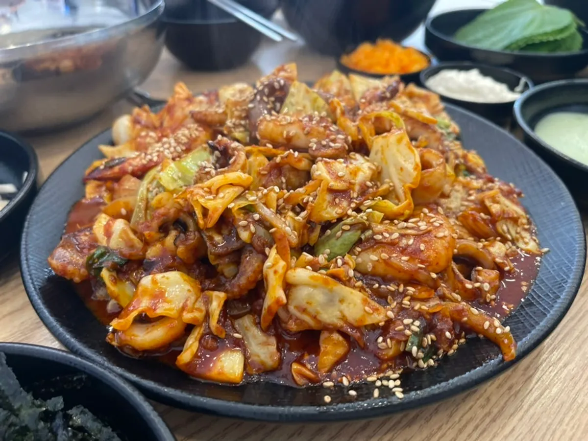 원주 문막 신기칡냉면&쭈꾸미 쭈꾸미와 살얼음 냉면 상차림