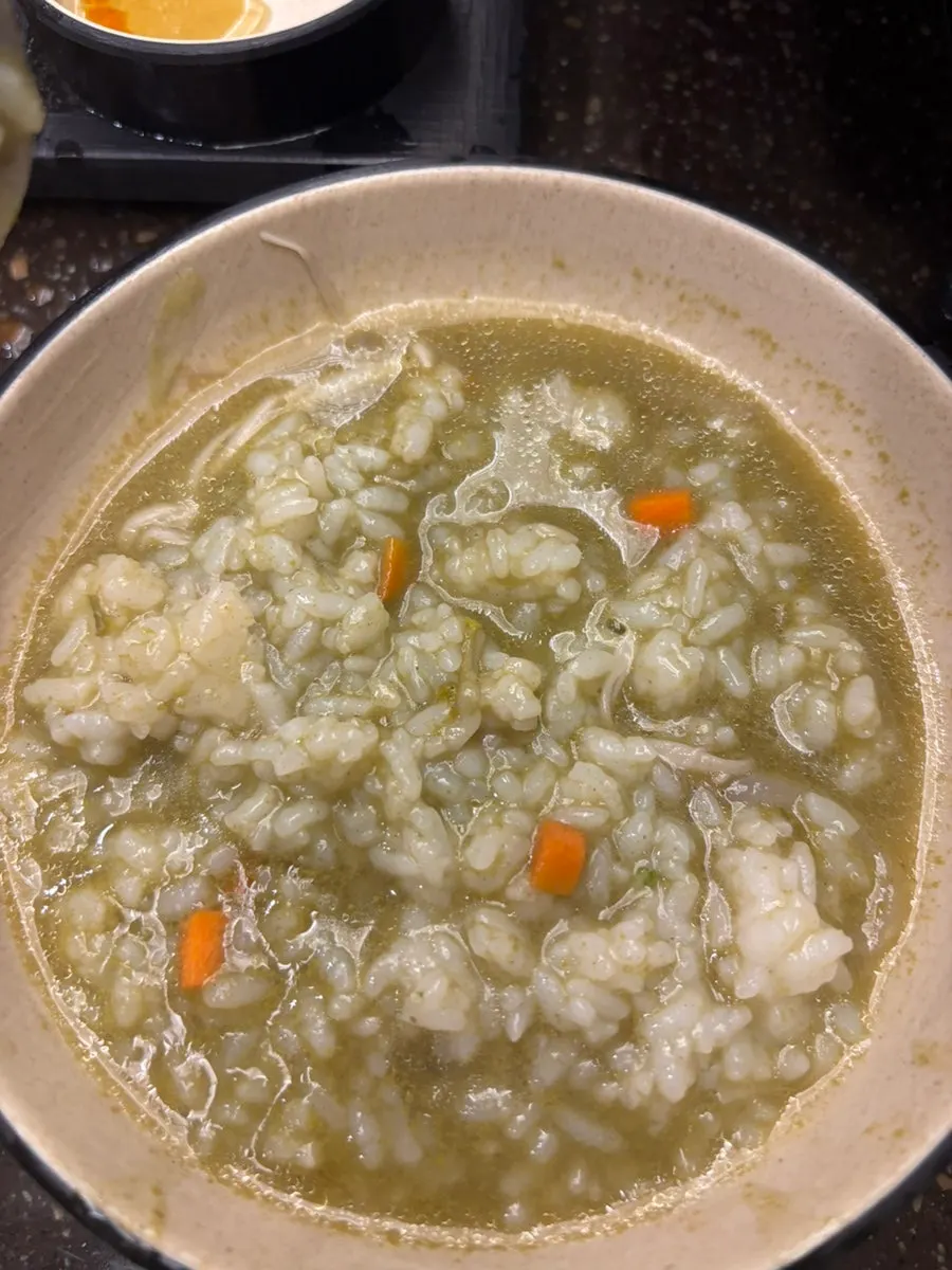 Nutty abalone porridge to finish the meal