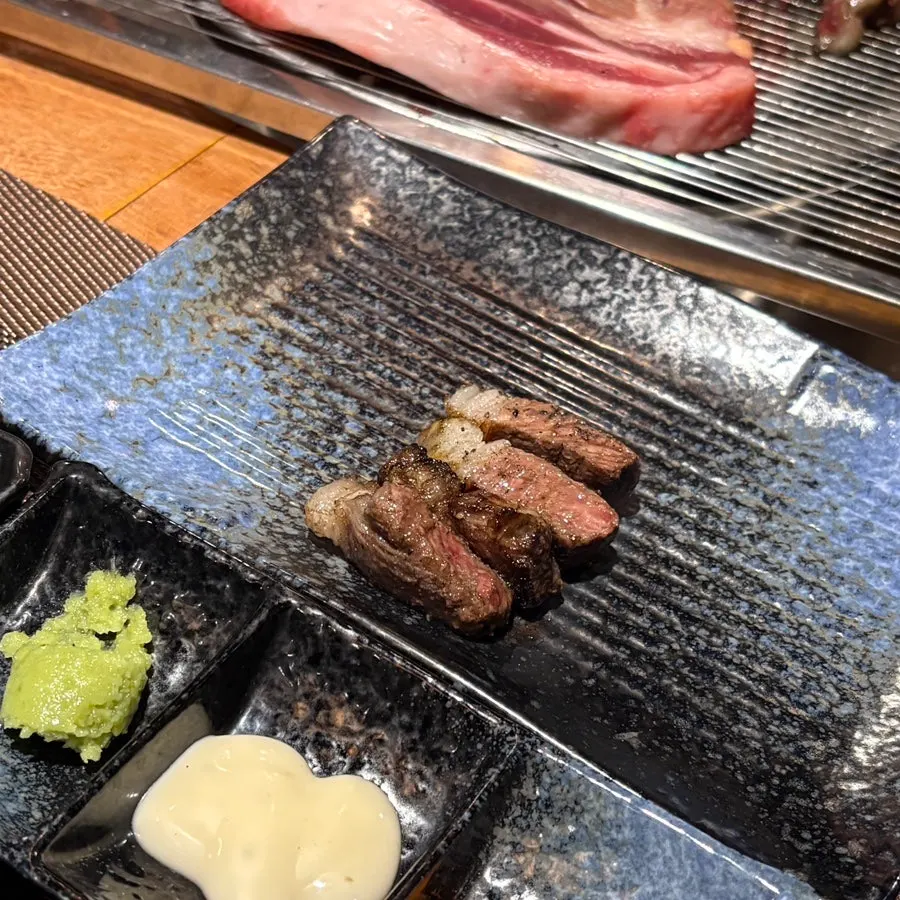 Lamb T-bone steak grilled to 70% doneness