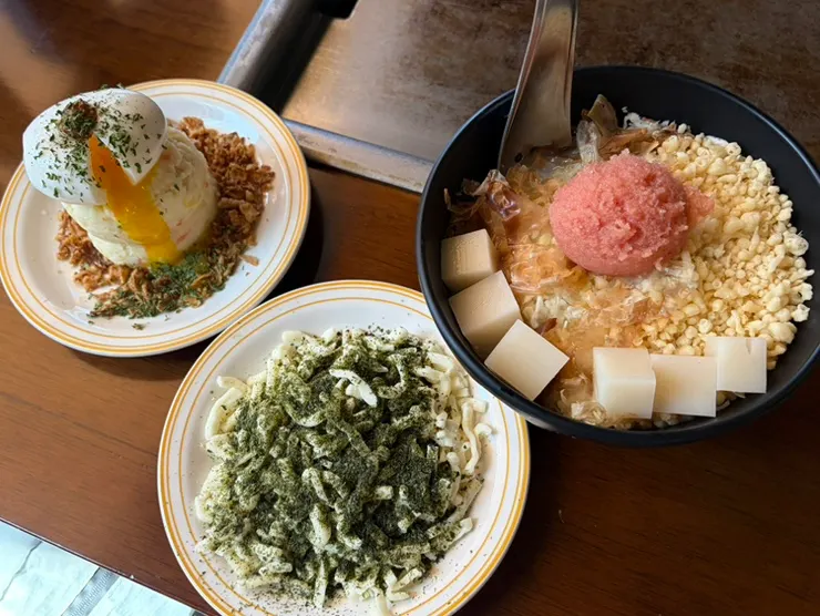 Monjayaki, a Japanese teppan dish, being cooked