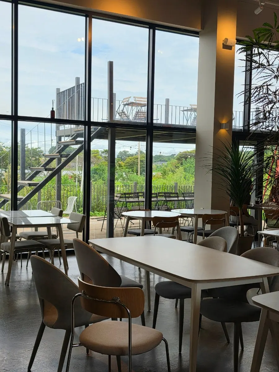 On the Rail's high-ceilinged single-story interior