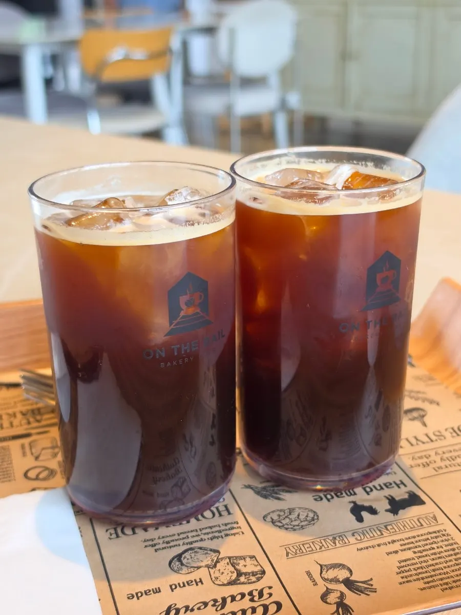 Iced americano cup from On the Rail