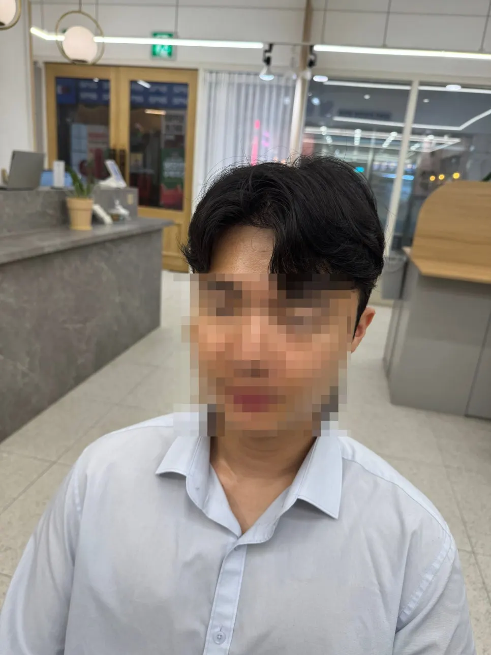 아이롱펌 완성 후 전체 헤어 스타일