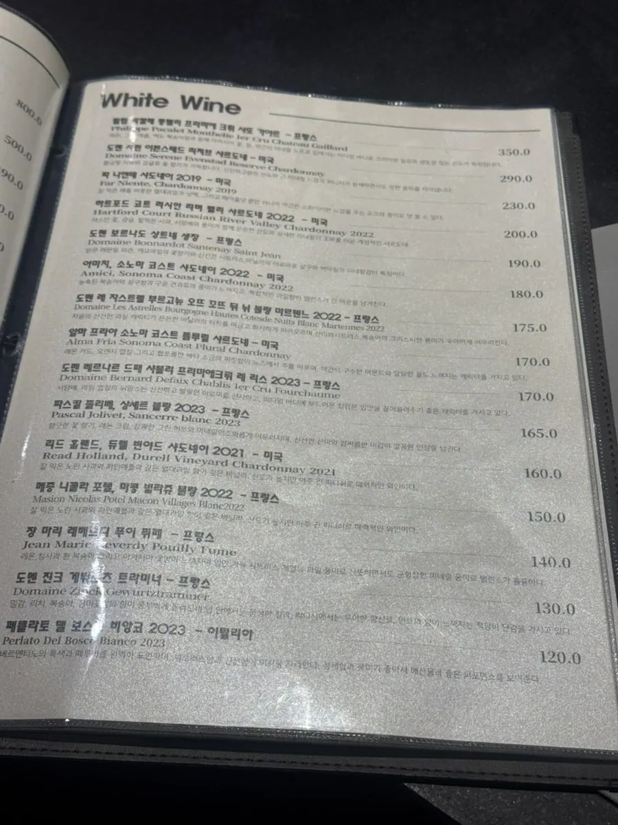 MUSEO's course menu
