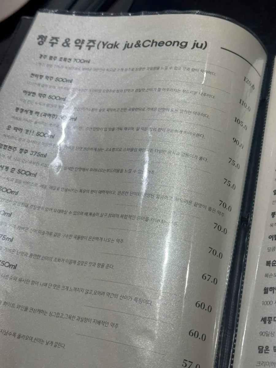 Last page of MUSEO's drinks menu