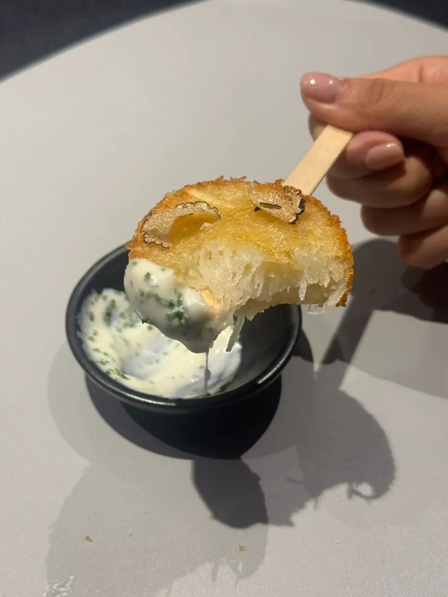 Truffle cream sauce paired with the shredded fried potato