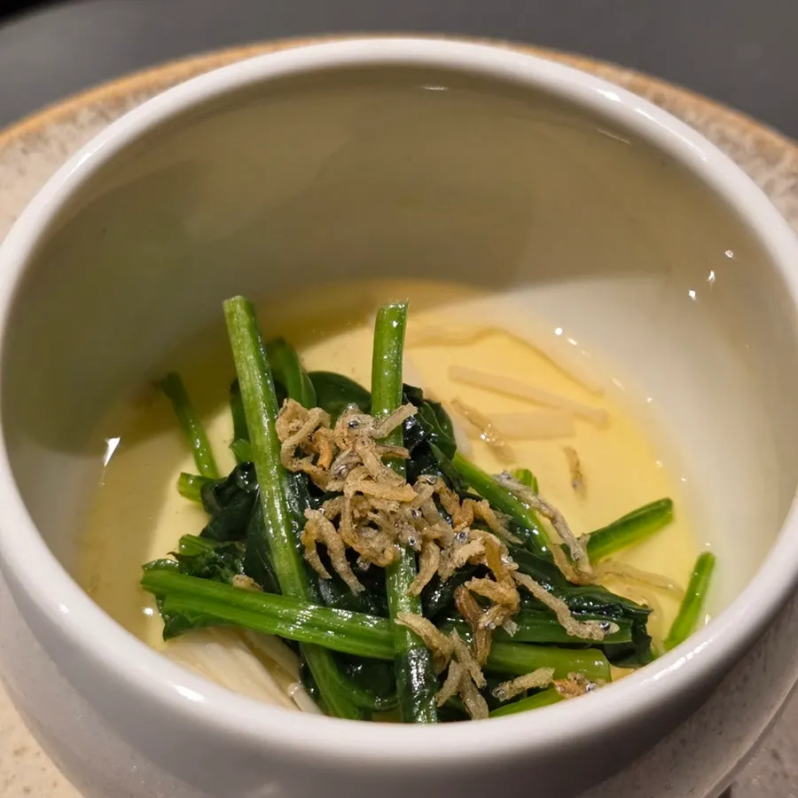 MUSEO's steamed egg topped with anchovies