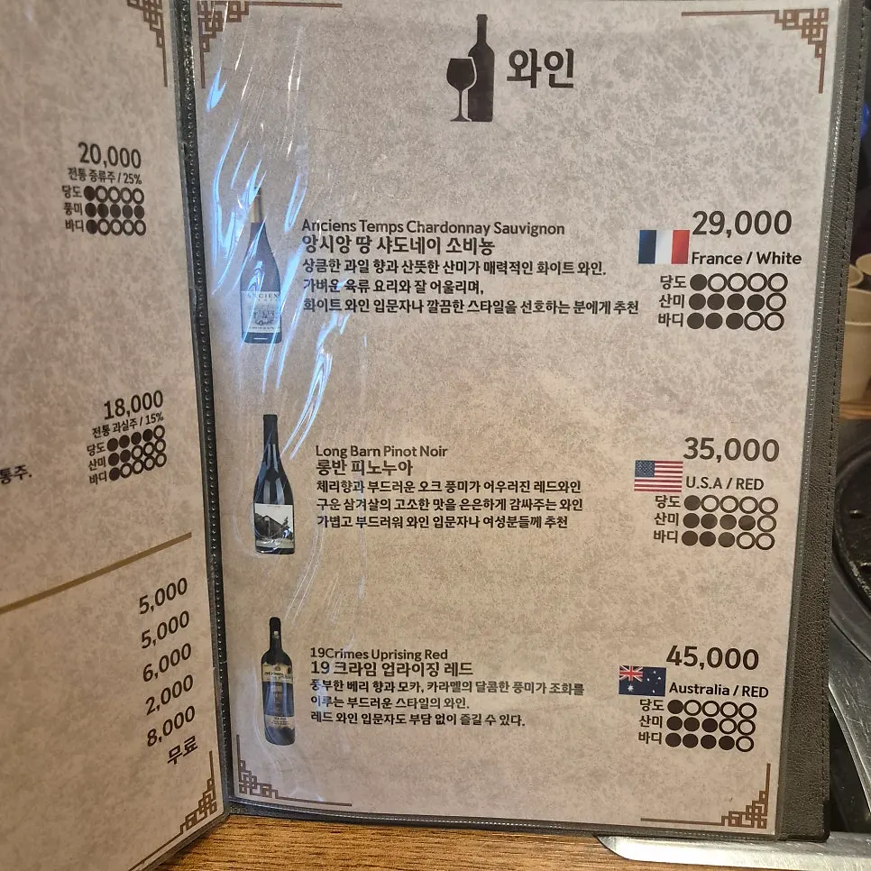 Drinks and service information at Muttuk Sookdae Main Branch