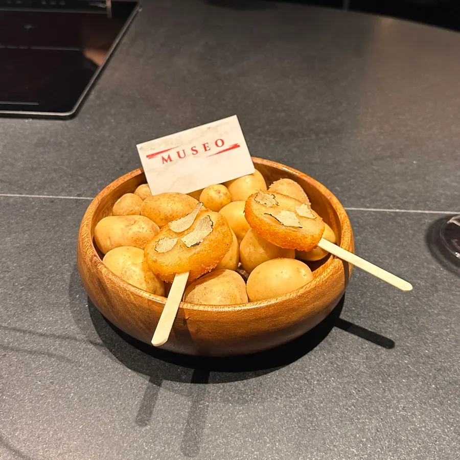 A bite of mackerel served on brioche