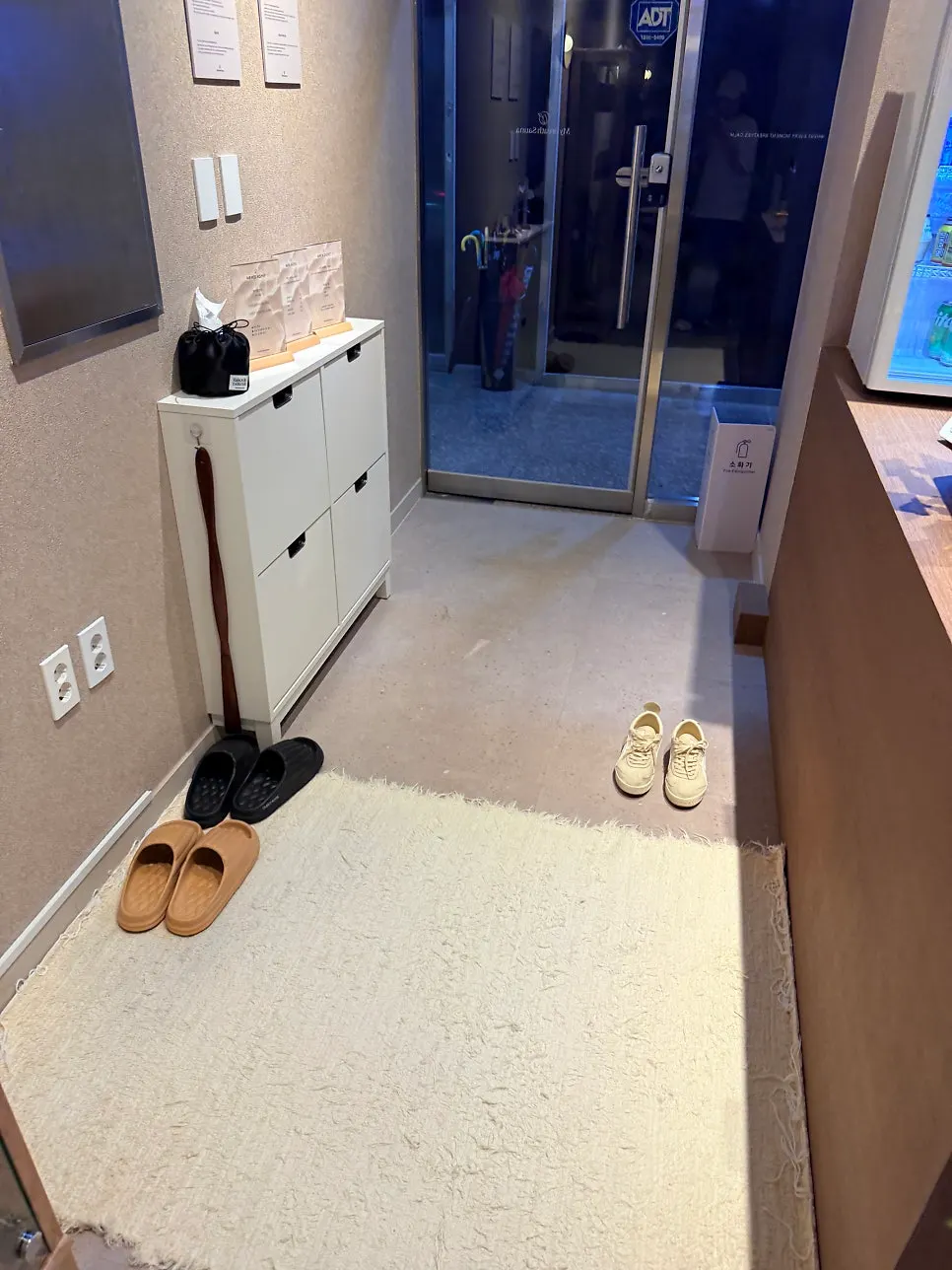 Corridor leading to the entrance of My Bless Sauna