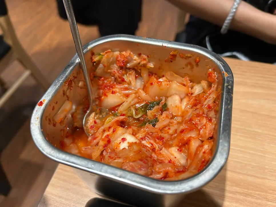 Kimchi container placed on the table