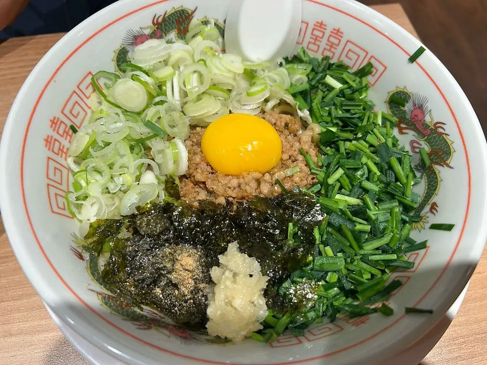 A bowl of mazesoba ordered by a friend