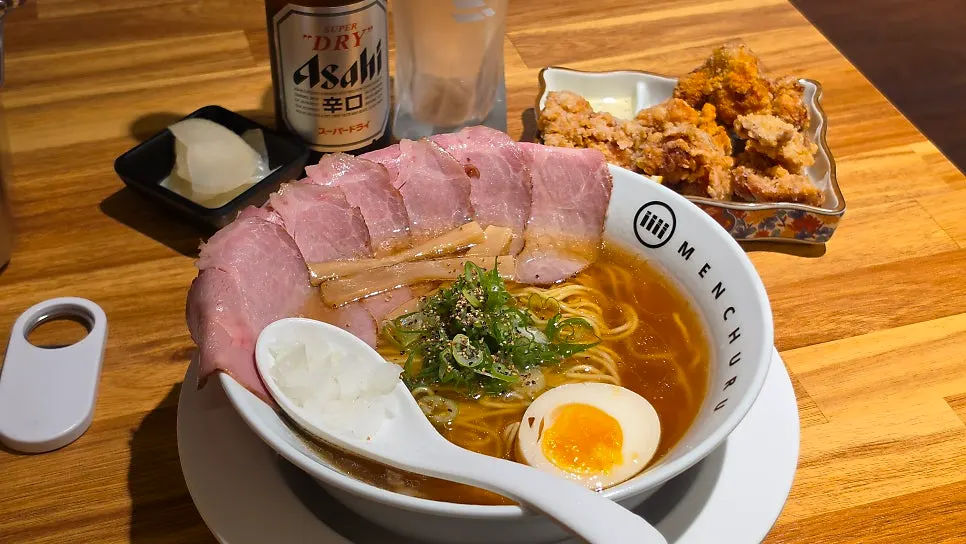 A bowl of shoyu-based ramen