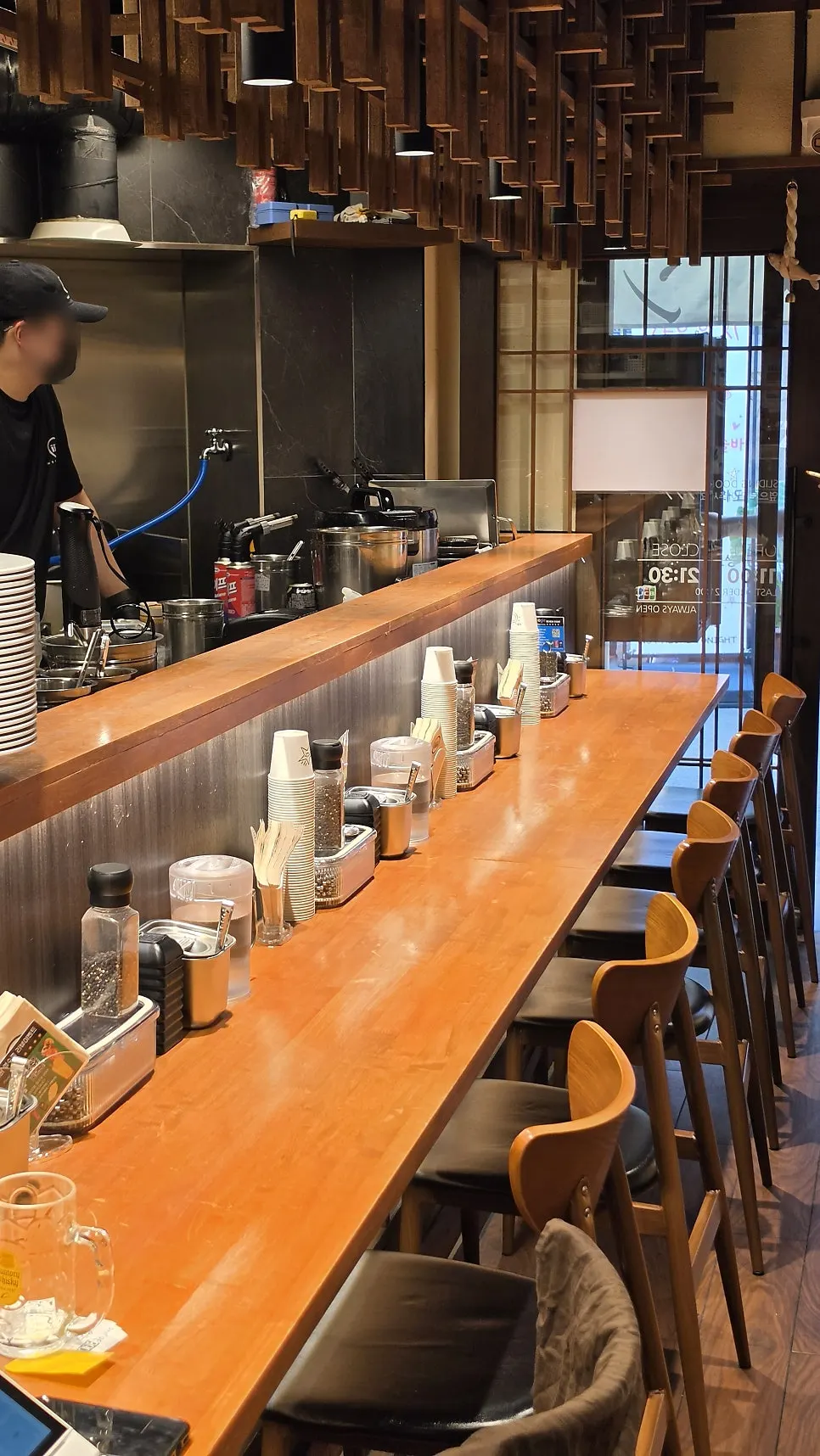 Quiet restaurant interior on a weekday afternoon