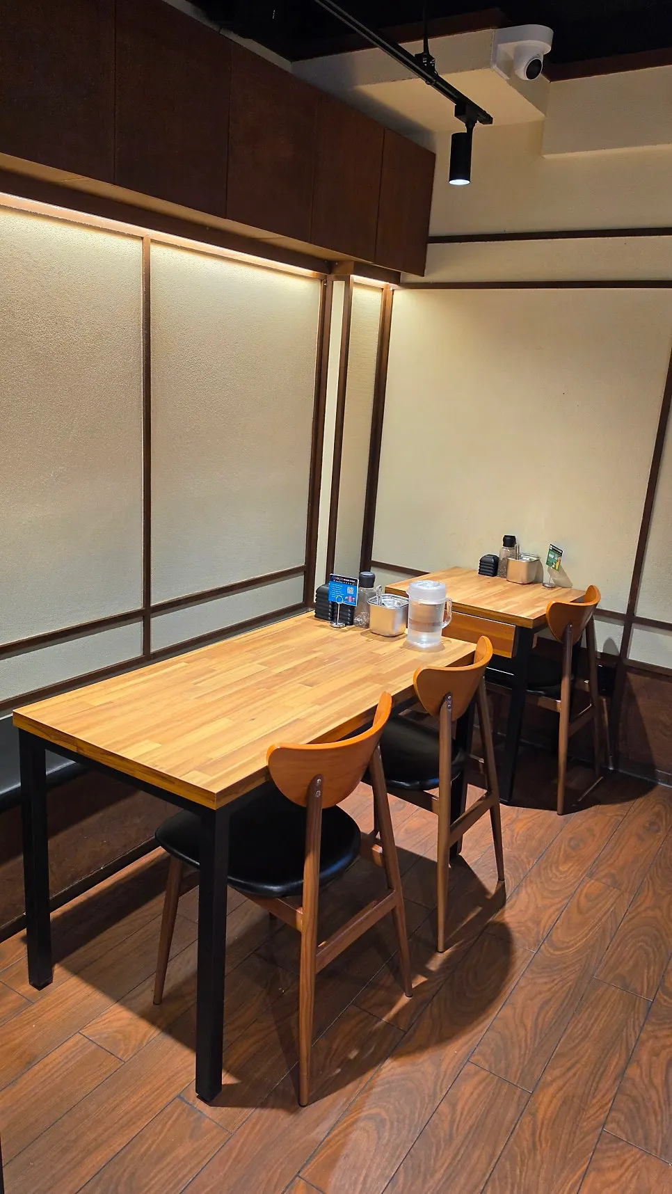Bar table seats good for solo dining