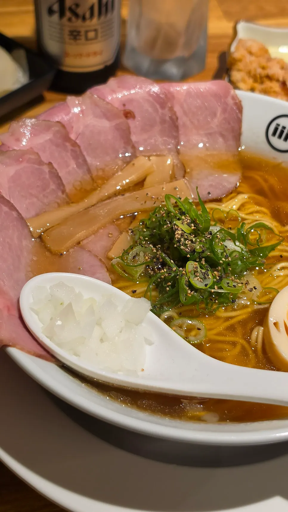 Neatly presented shoyu ramen