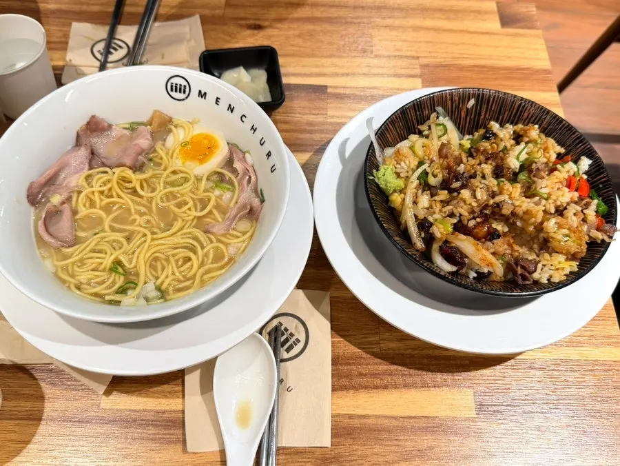 Tori paitan and hormone-don together on the table